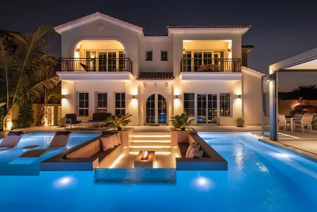 Tropical Paradise Creating Lush Landscapes Around Swimming Pools in Dubai